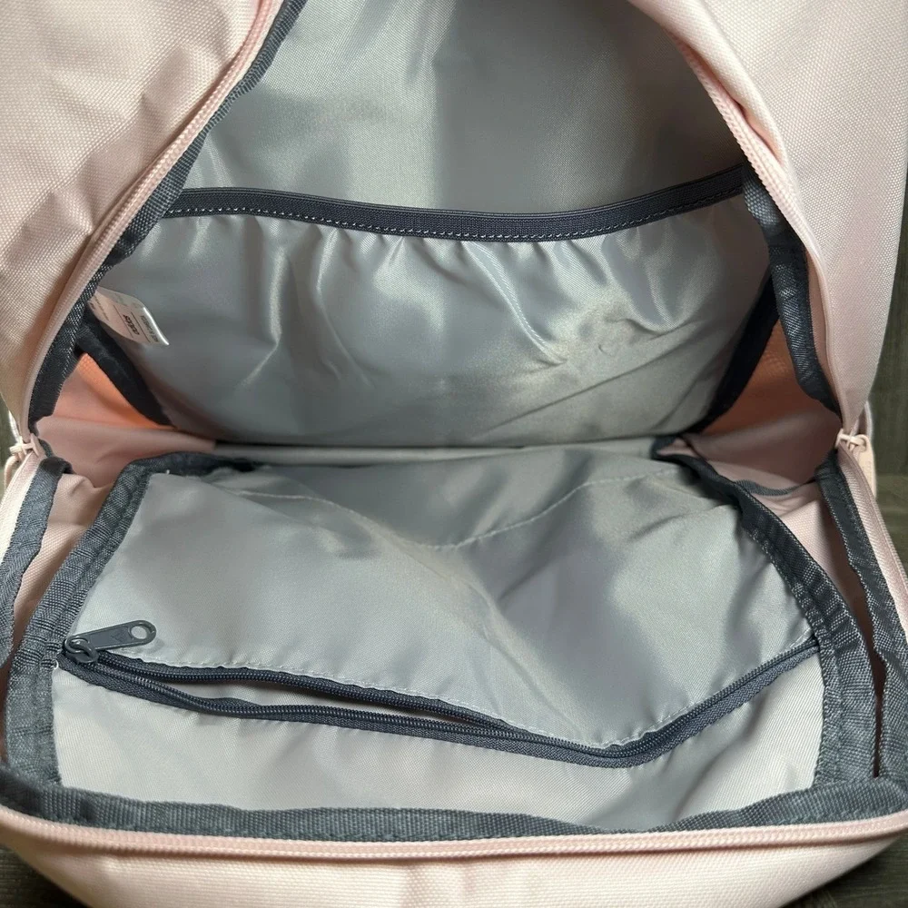 Adidas Backpack Women OSFA Pink Grey Laptop School 3-Stripes NEW IU7665 - Picture 6 of 8